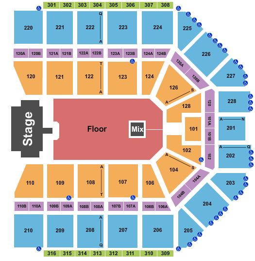 Van Andel Arena Seating Chart: Endstage GA Floor w/ Catwalk