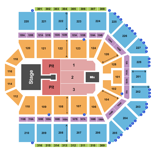 Van Andel Arena Seating Chart: Endstage GA Pit w/ Catwalk
