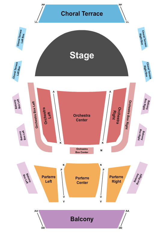 Van Cliburn Concert Hall at TCU Seating Chart: Endstage