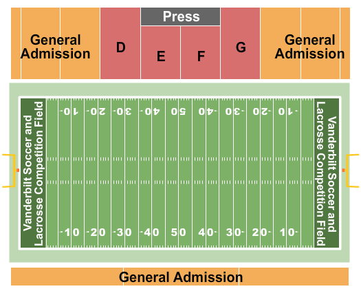 Vanderbilt Soccer and Lacrosse Competition Field Map