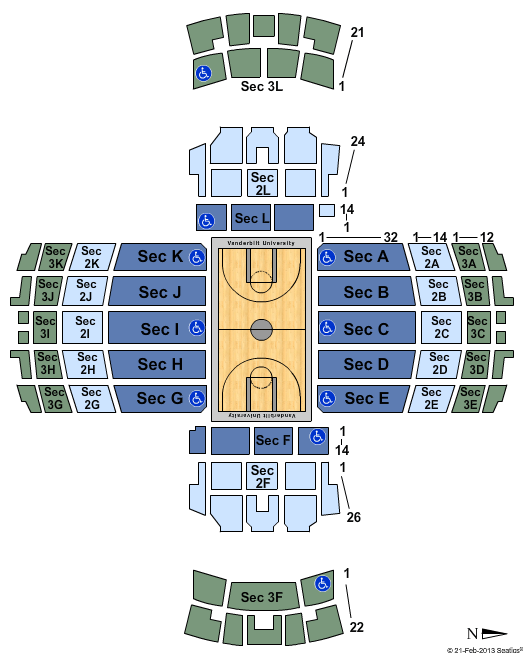 Vanderbilt Memorial Gym Seating Chart