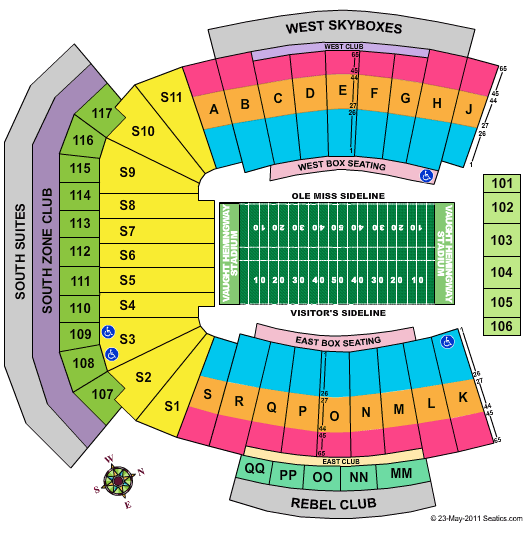 Vaught Hemingway Stadium Seating Chart