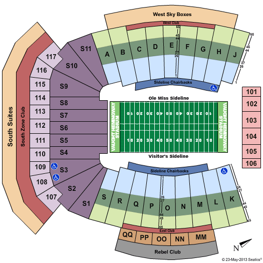 Vaught Hemingway Stadium Seating Chart