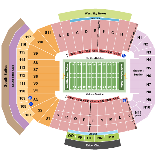 Vaught Hemingway Stadium 3d Seating Chart