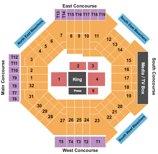Dignity Health Sports Park - Carson Center Court Seating Chart: Boxing