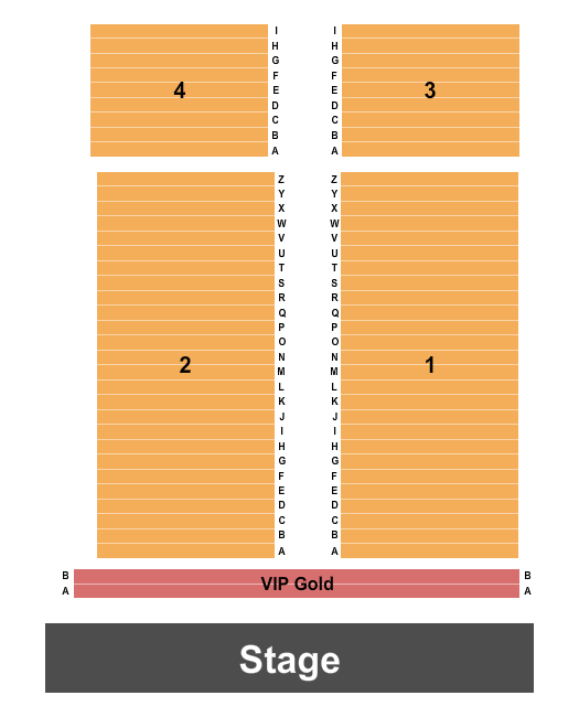 Venice Community Center Seating Chart: Endstage VIP Gold
