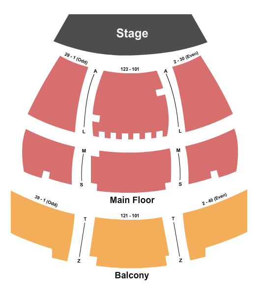 Venice Performing Arts Center Seating Chart: Endstage