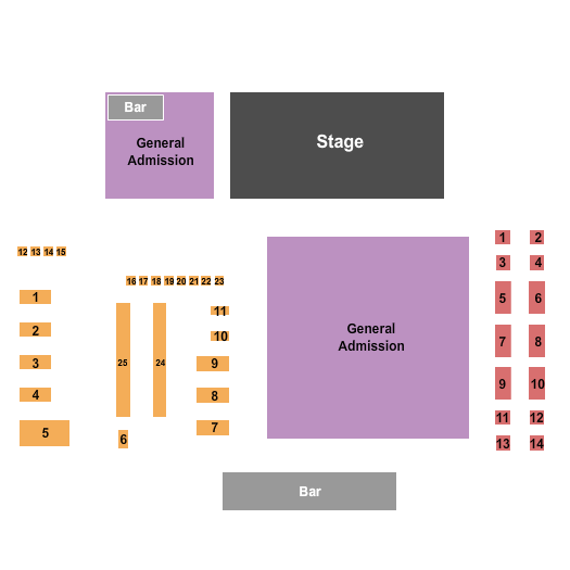Ventura Music Hall Seating Chart: GA & Tables