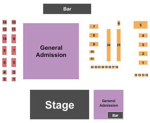 Ventura Music Hall Seating Chart: GA & Tables