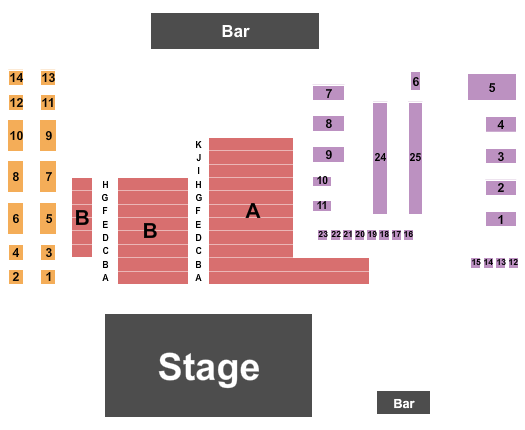 Ventura Music Hall Seating Chart: Reserved Floor & Tables 2