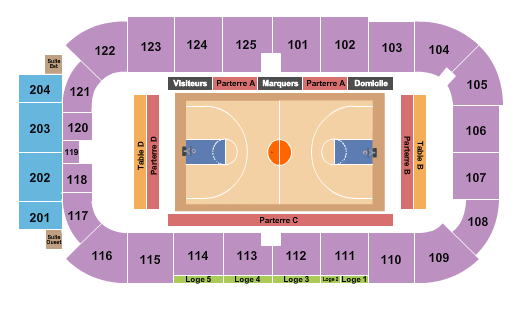 Verdun Auditorium Seating Chart: Basketball