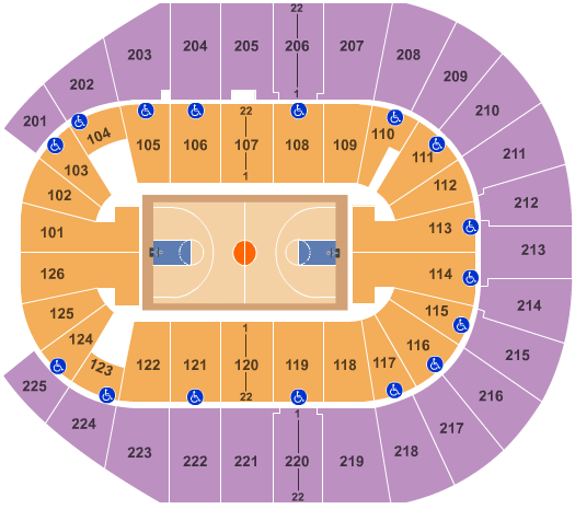 Simmons Bank Arena Seating Chart: Basketball