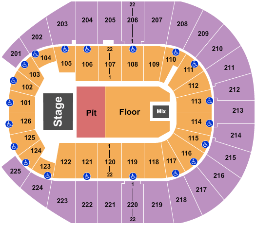 Simmons Bank Arena Map