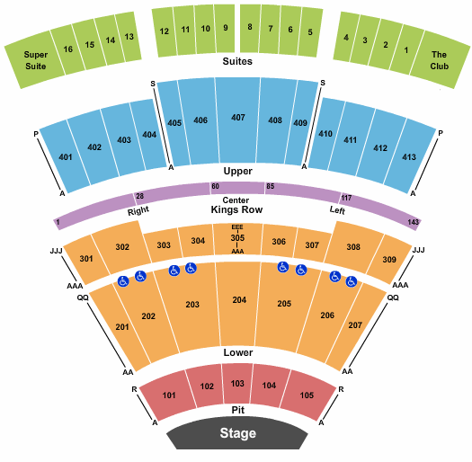 Texas Trust CU Theatre at Grand Prairie Seating Chart: End Stage