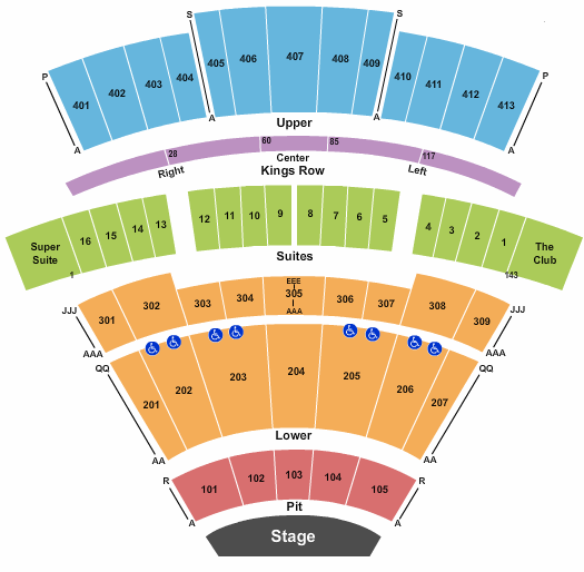 Texas Trust CU Theatre at Grand Prairie Seating Chart: End Stage