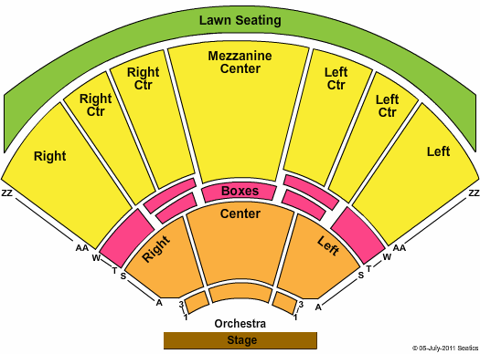 Verizon Wireless Amphitheater Seating Chart