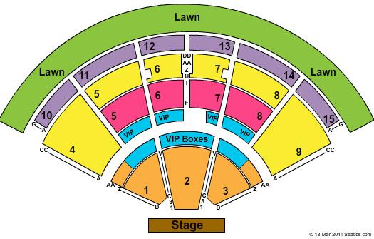 Verizon Wireless Amphitheatre Charlotte Seating Chart