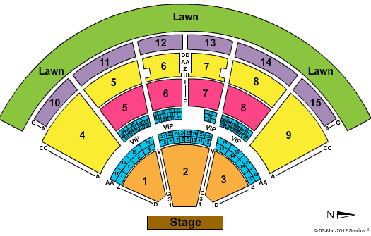 Verizon Wireless Amphitheatre Charlotte - NC Seating Chart