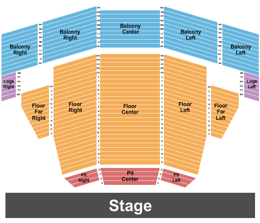 Veterans Memorial Civic & Convention Center Seating Chart: Endstage Pit