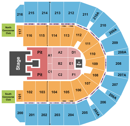 Vibrant Arena at The MARK Seating Chart: Bailey Zimmerman