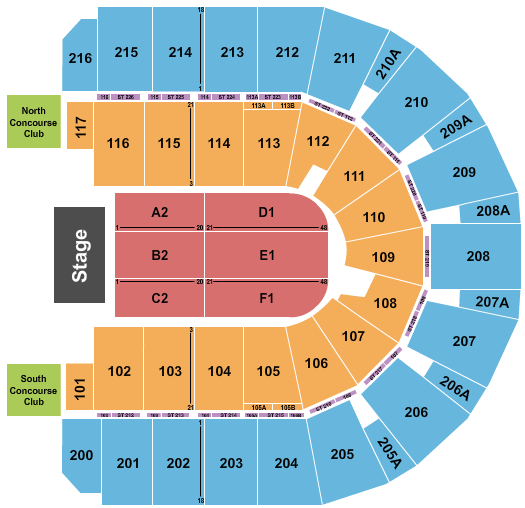 Vibrant Arena at The MARK Seating Chart: Endstage 6