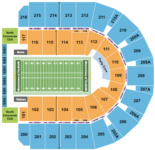 Vibrant Arena at The MARK Seating Chart: Football - Steamwheelers