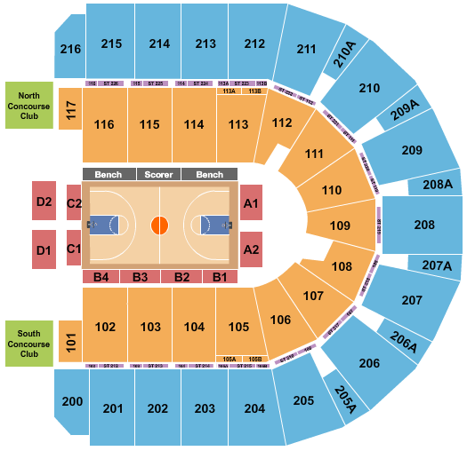 Vibrant Arena at The MARK Seating Chart: Basketball - Hoops Showdown