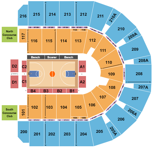 Vibrant Arena at The MARK Seating Chart: Basketball Globetrotters