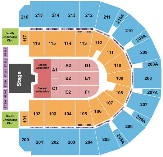 Vibrant Arena at The MARK Seating Chart: Dierks Bentley 2024