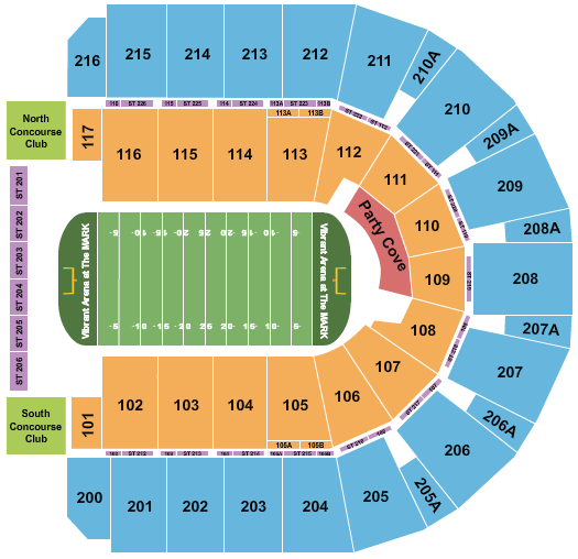 Vibrant Arena at The MARK Seating Chart: Indoor Football 2