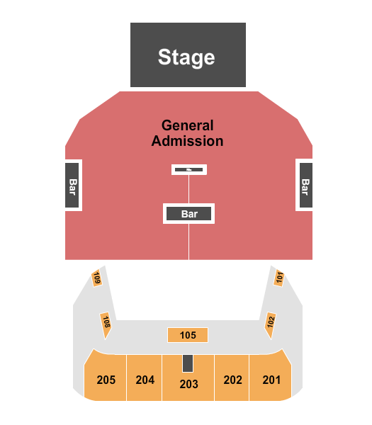 Vibrant Music Hall Seating Chart: Endstage GA Floor