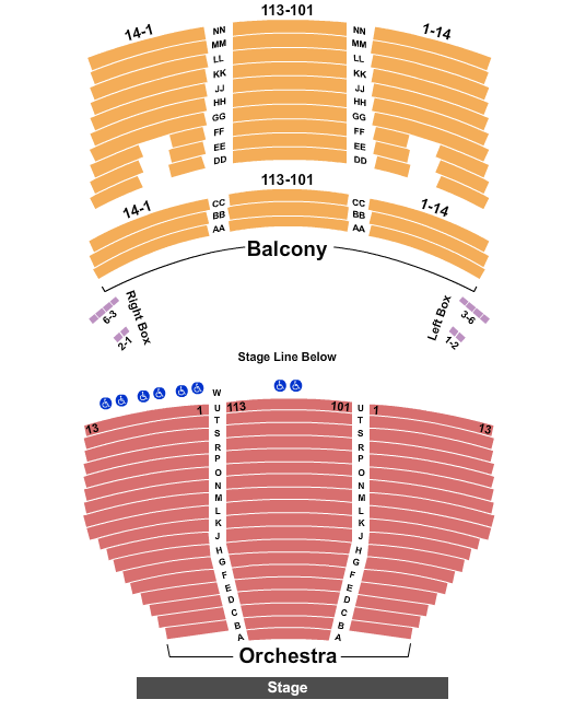 Victoria Theatre - Dayton Seating Chart: End Stage