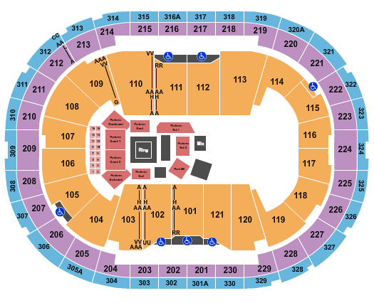 Centre Videotron Seating Chart: Boxing 4