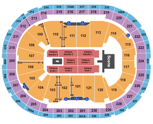 Centre Videotron Seating Chart: Bryan Adams 2