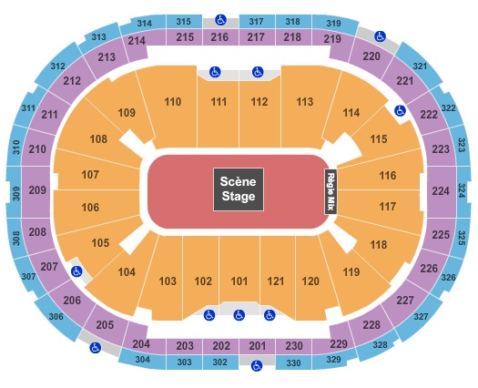 Centre Videotron Seating Chart: Centerstage GA Flr