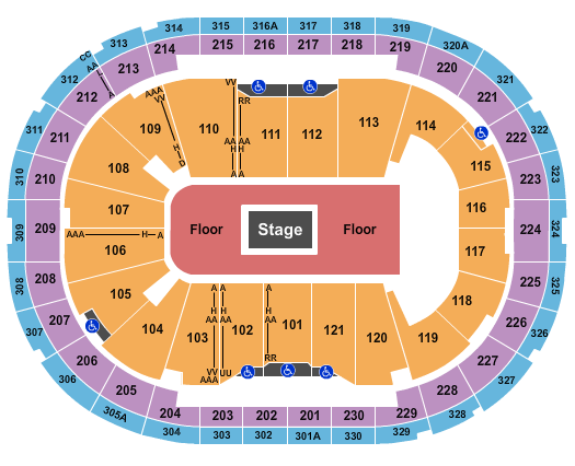 Centre Videotron Seating Chart: Center Stage