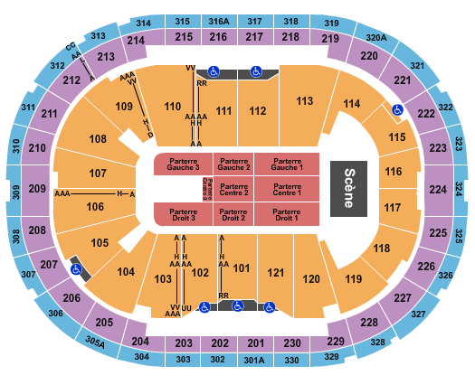 Centre Videotron Seating Chart: Endstage 3