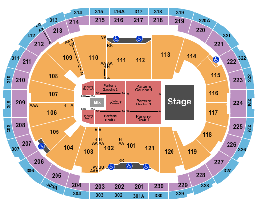 Centre Videotron Seating Chart: Endstage 5