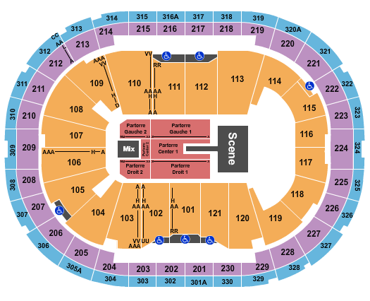 Centre Videotron Seating Chart: Glorious