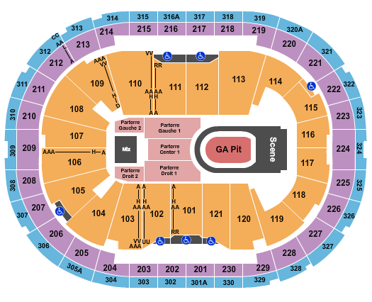 Centre Videotron Seating Chart: Kane Brown