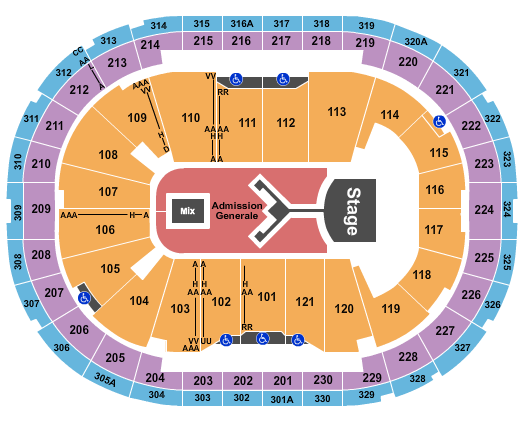 Centre Videotron Seating Chart: Shinedown