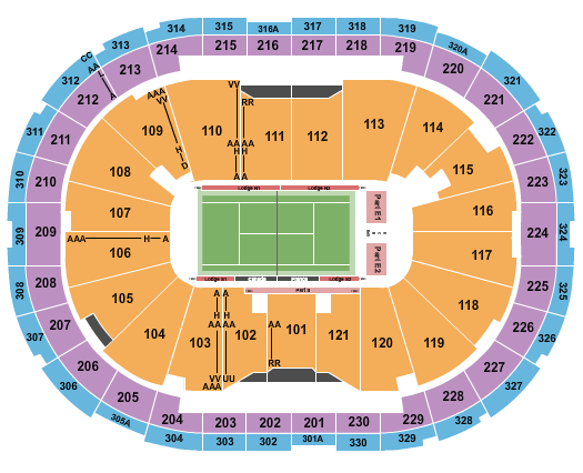 Centre Videotron Seating Chart: Tennis