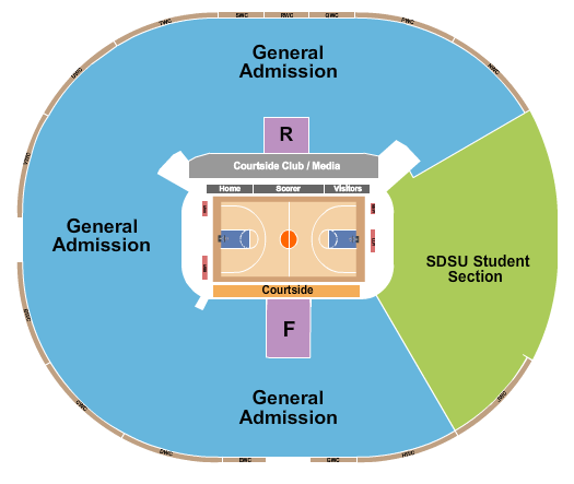 Viejas Arena At Aztec Bowl Seating Chart: Basketball GA