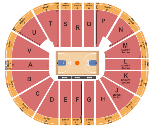 Viejas Arena At Aztec Bowl Seating Chart: Basketball - NCAA Tournament
