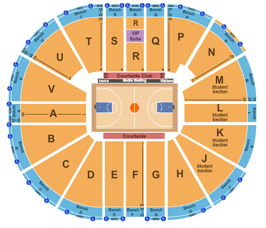 Viejas Arena At Aztec Bowl Seating Chart: Basketball