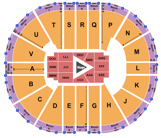 Viejas Arena At Aztec Bowl Seating Chart: Center Stage 2
