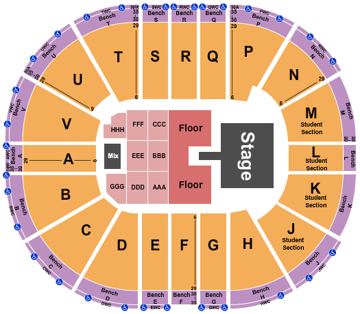 Viejas Arena At Aztec Bowl Seating Chart: Endstage GA Pit w/ Catwalk