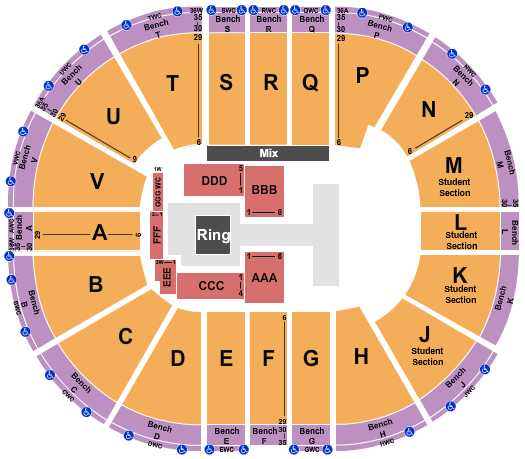 Viejas Arena At Aztec Bowl Seating Chart: Wrestling - AEW