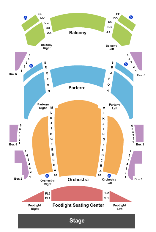 Vilar Performing Arts Center Seating Chart: End Stage