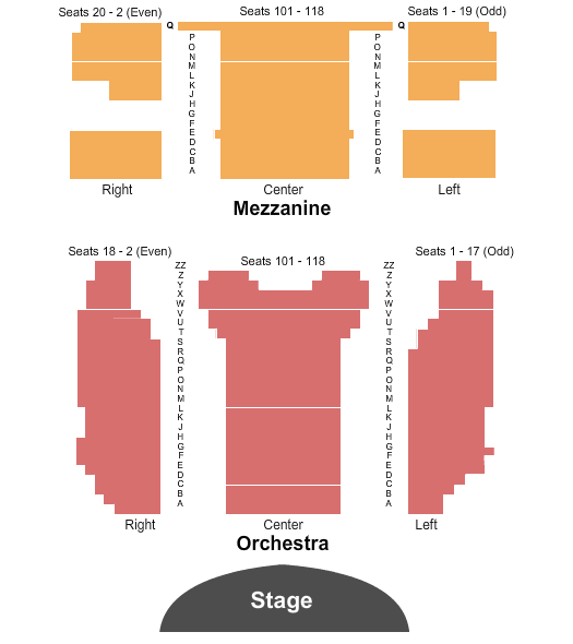 Virginia/August Wilson Theatre - NY Seating Chart: Endstage